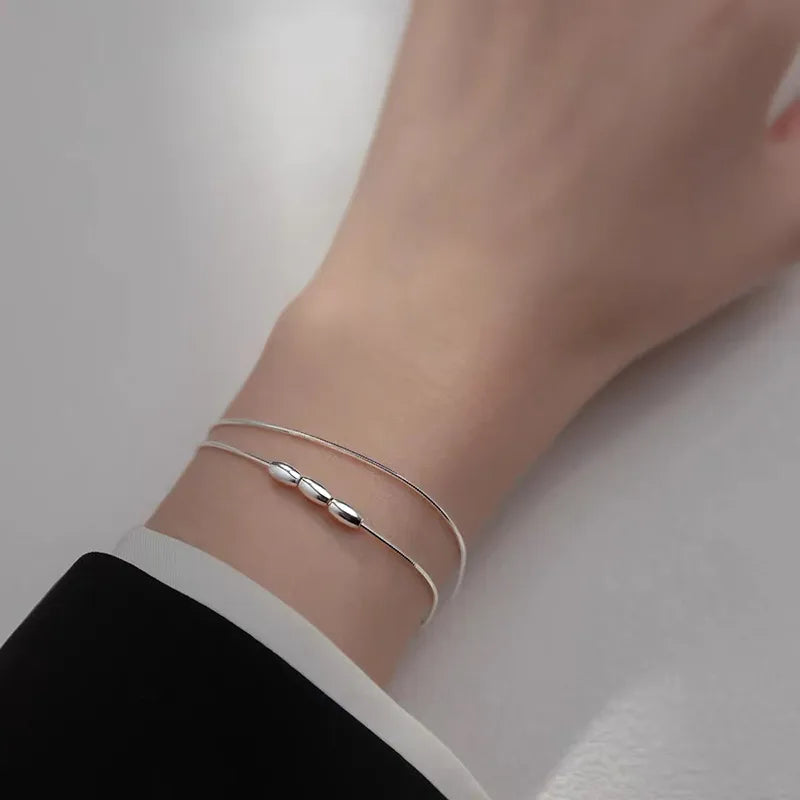 Bracelet For Women Simple Elegant High-End Sensation Minority Design Hand Jewelry Geometric Pattern Alloy