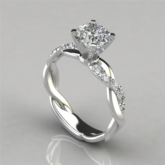 White Gold Color-Alloy plating inlay artificial gemstones rhinestones women's rings
