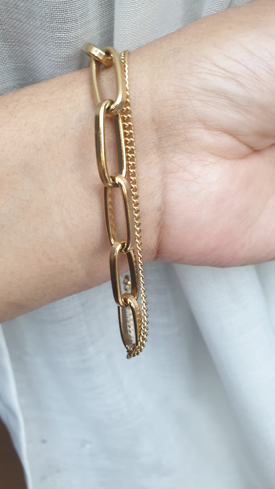 Elegant Double Chain butterfly titanium steel plating bracelets