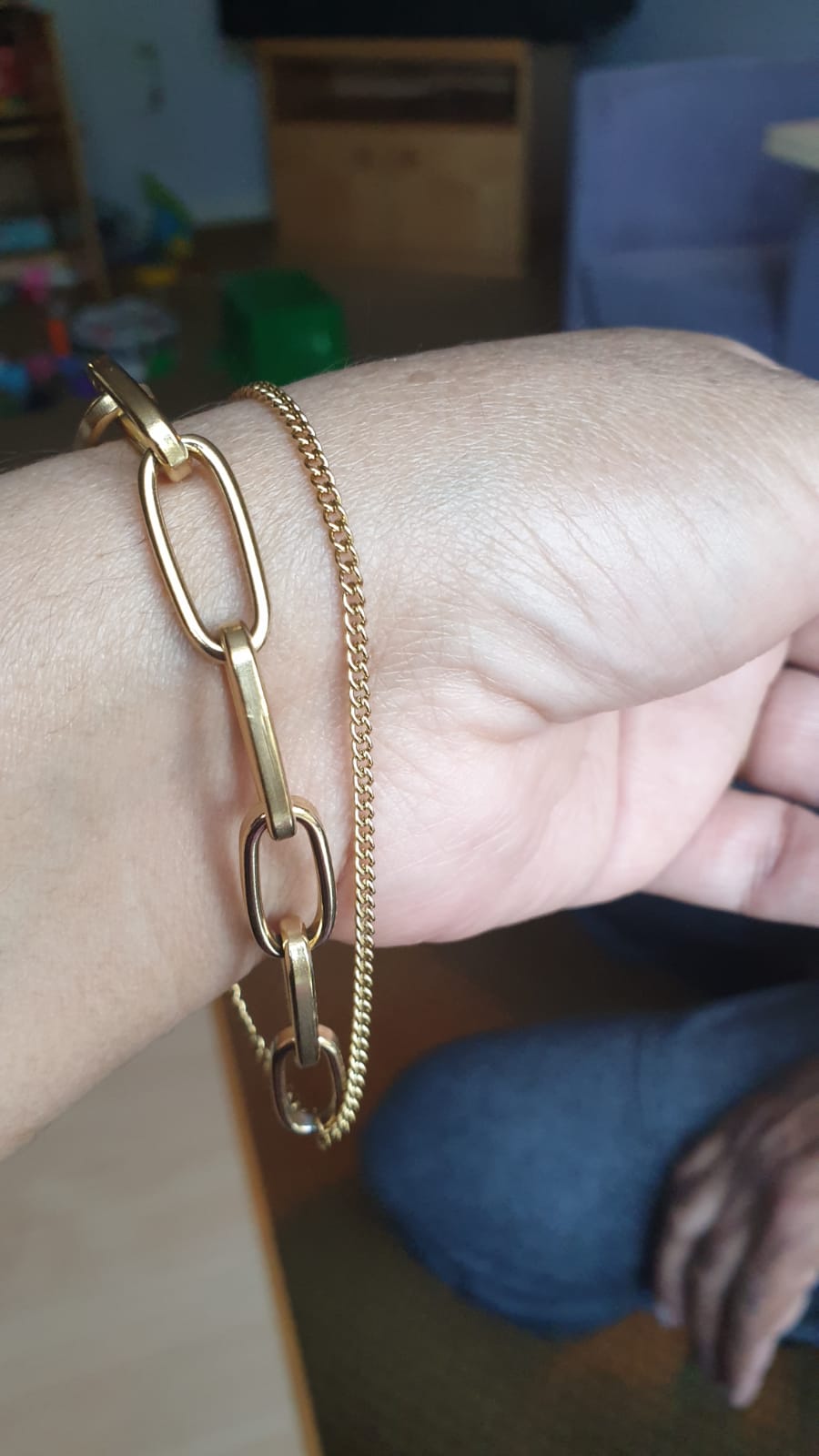 Elegant Double Chain butterfly titanium steel plating bracelets