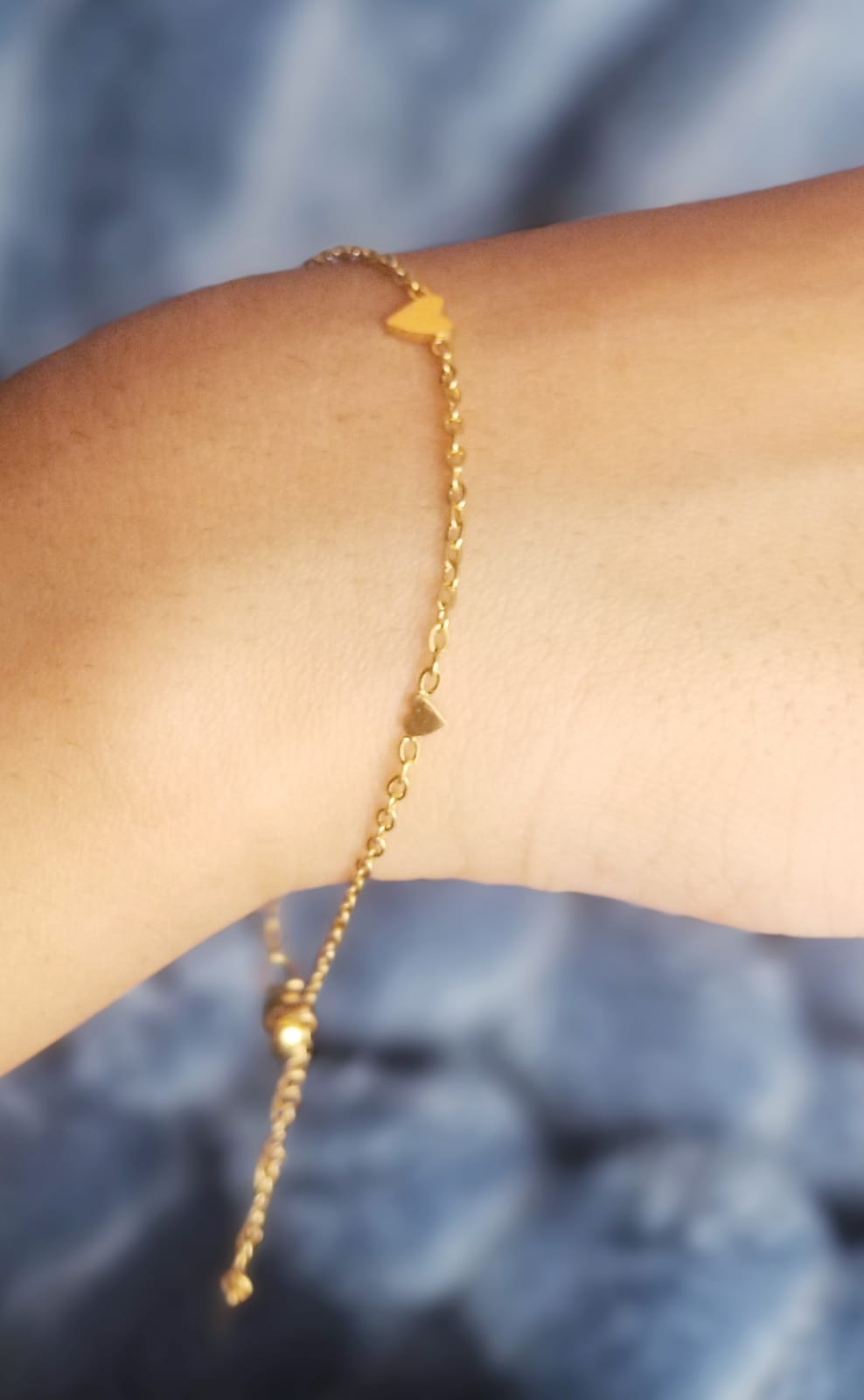Elegant Gold 3 Heart Titanium Steel Plating Bracelets