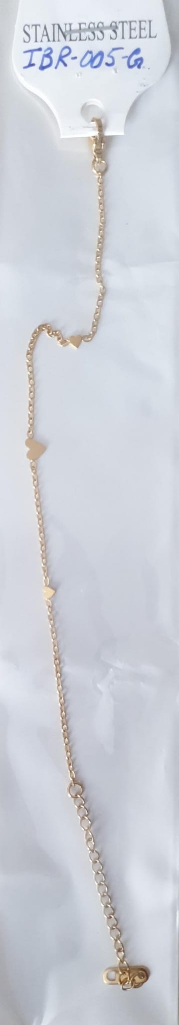 Elegant Gold 3 Heart Titanium Steel Plating Bracelets