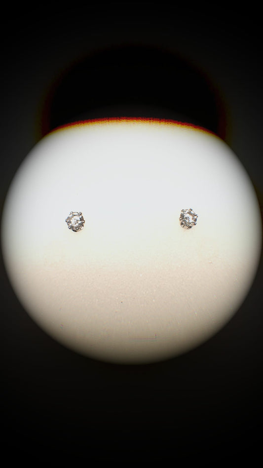 Shiny Hollow Out Inlay Copper Artificial Diamond 14K Gold Plated 16K Gold Plated Ear Studs