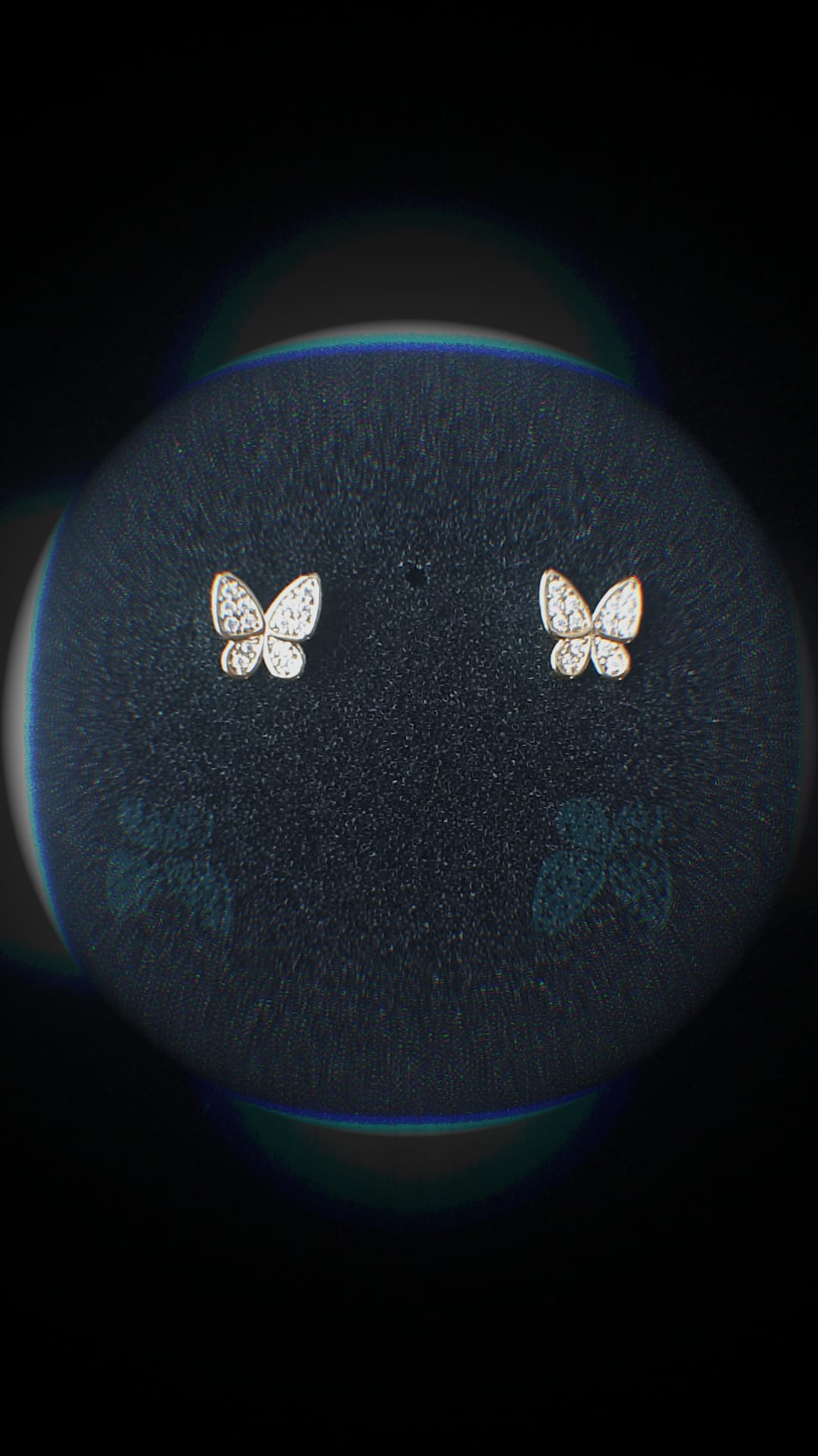 Style Casual Cute Butterfly Net Shape Polishing Hollow Out Inlay Copper Acrylic Pearl Zircon 18K Gold Plated Ear Studs