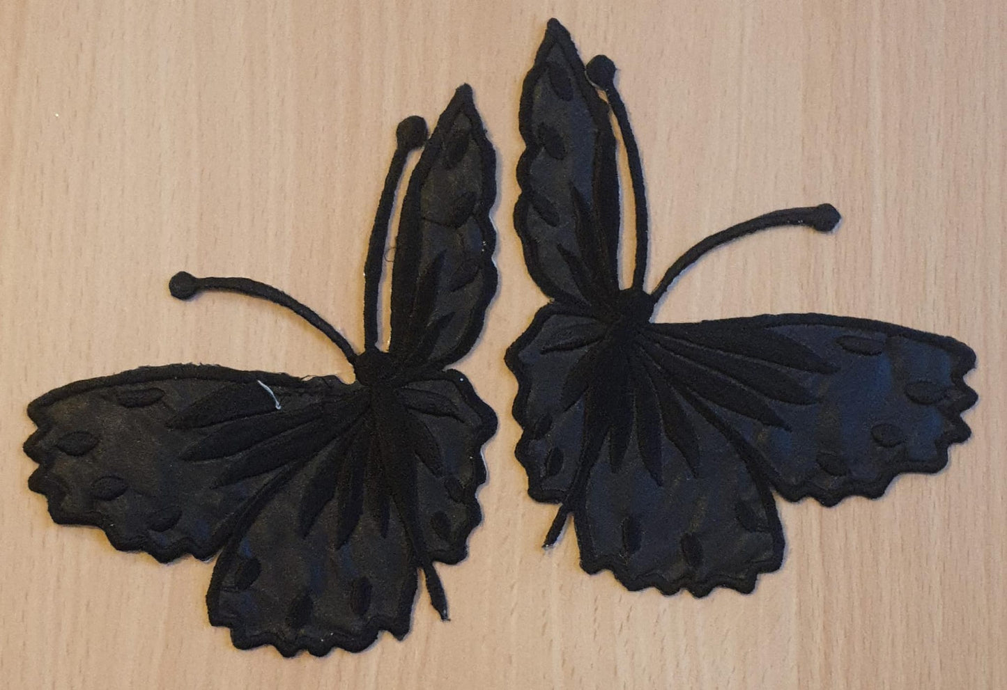 Vibrant Colour -Black- Butterfly Embroidered 13x10 cm Sew-On Glue-On Appliqué Patch
