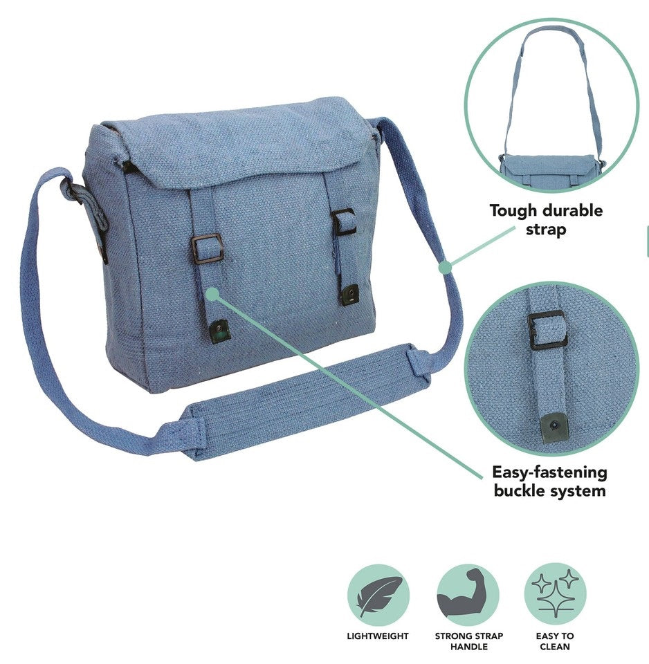 Canvas Web Pack Shoulder Bag - Blue