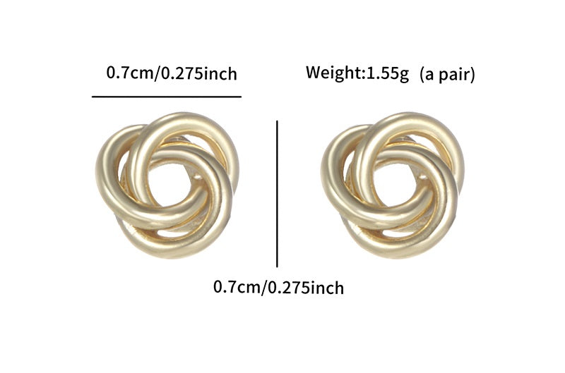 Simple Style Geometric Round Inlay Copper Artificial Gemstones 18K Gold Plated Ear Studs
