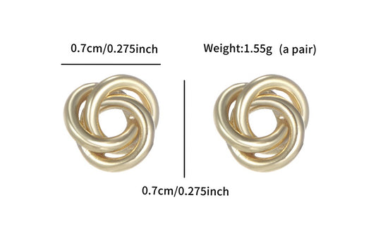 Simple Style Geometric Round Inlay Copper Artificial Gemstones 18K Gold Plated Ear Studs