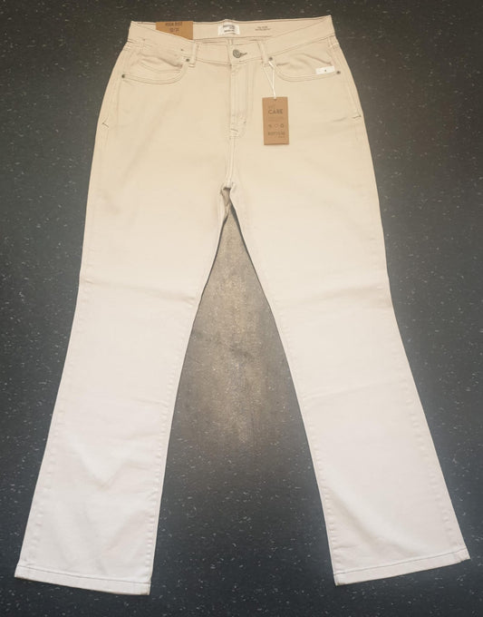 Kensie Medium Off-White Denim Jeans, Boot Cut 12/31