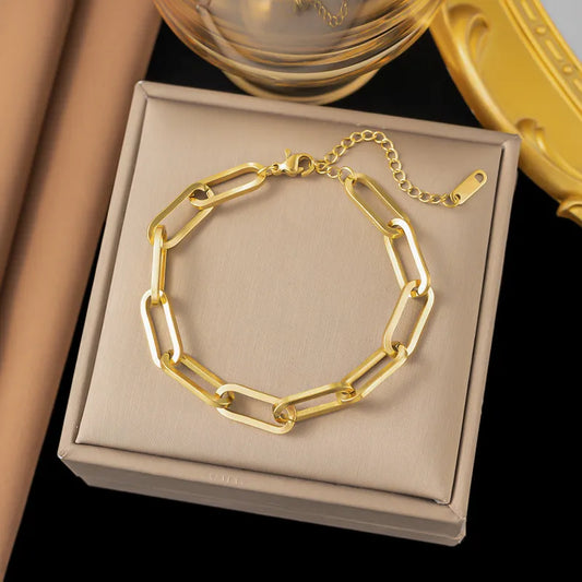 Cross Chain Bracelet Gold 304 Stainless Steel Streetwear Bracelets