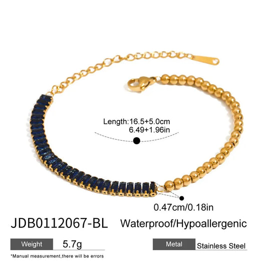 304 Stainless Steel Geometric PVD Coated Real Gold Plated Basic Modern Style Waterproof Non Tarnish Paperclip Chain Tennis Chain Bracelets Necklace