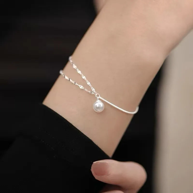 Bracelet For Women Simple Elegant High-End Sensation Minority Design Hand Jewelry Geometric Pattern Alloy