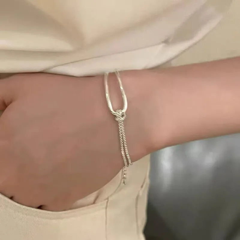 Bracelet For Women Simple Elegant High-End Sensation Minority Design Hand Jewelry Geometric Pattern Alloy
