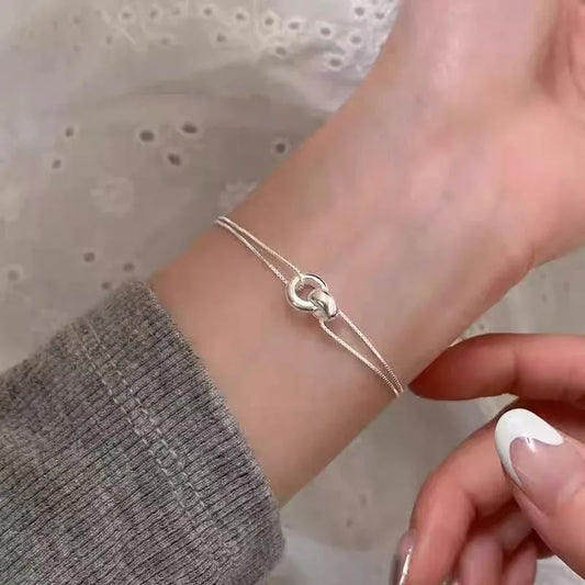 Bracelet For Women Simple Elegant High-End Sensation Minority Design Hand Jewelry Geometric Pattern Alloy