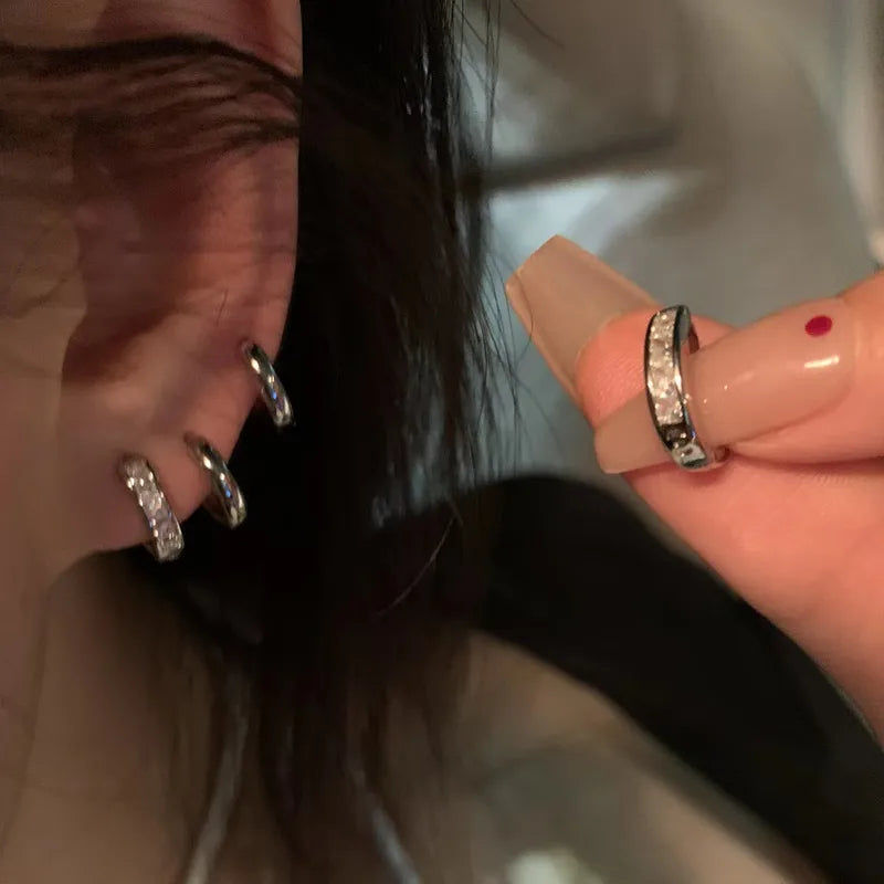 One Pair Modern Style Round Plating Copper Zircon Earrings