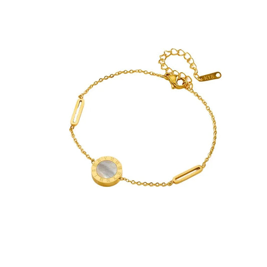 Elegant Heart Shape Butterfly Titanium Steel Plating Bracelets