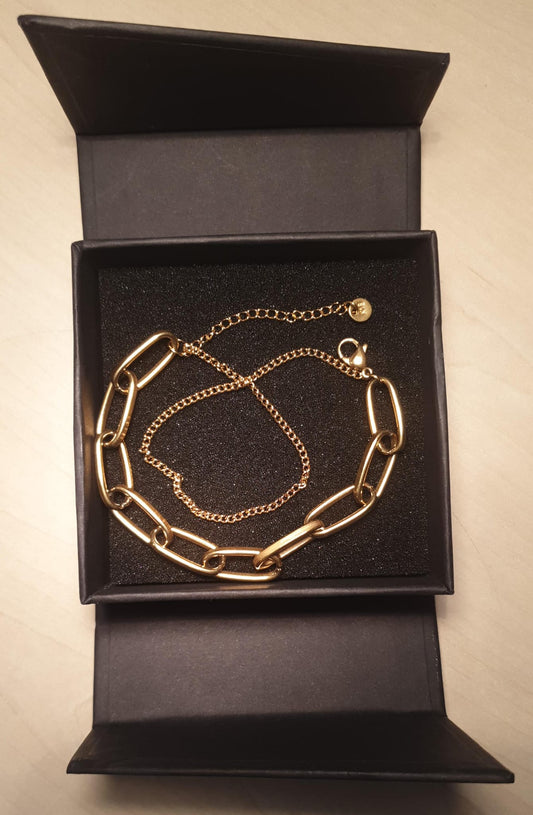 Elegant Double Chain butterfly titanium steel plating bracelets