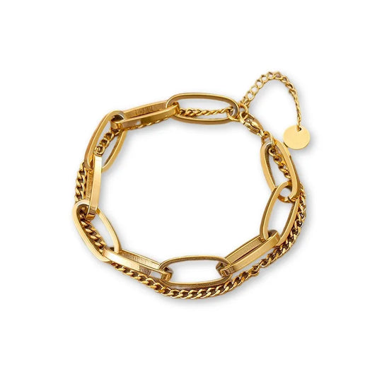 Elegant Double Chain butterfly titanium steel plating bracelets