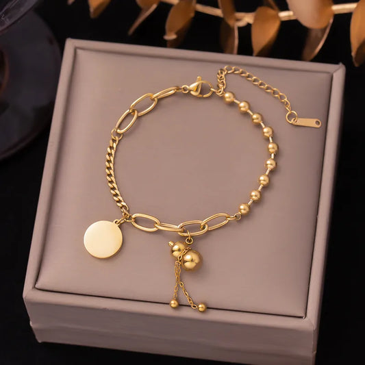 Elegant Gold Titanium steel plating bracelets