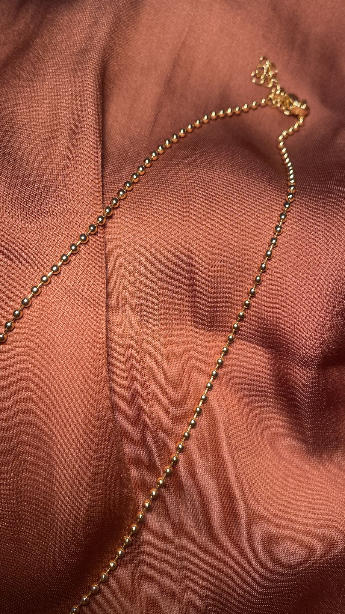 Elegant Gold Small Ball Chain Titanium Steel Plating