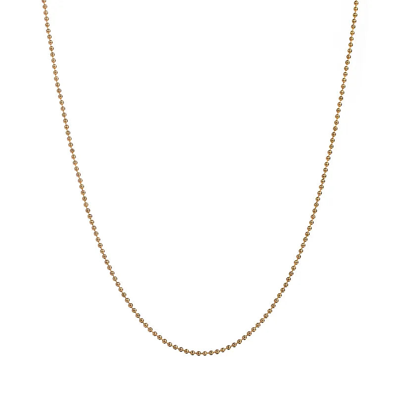 Elegant Gold Small Ball Chain Titanium Steel Plating