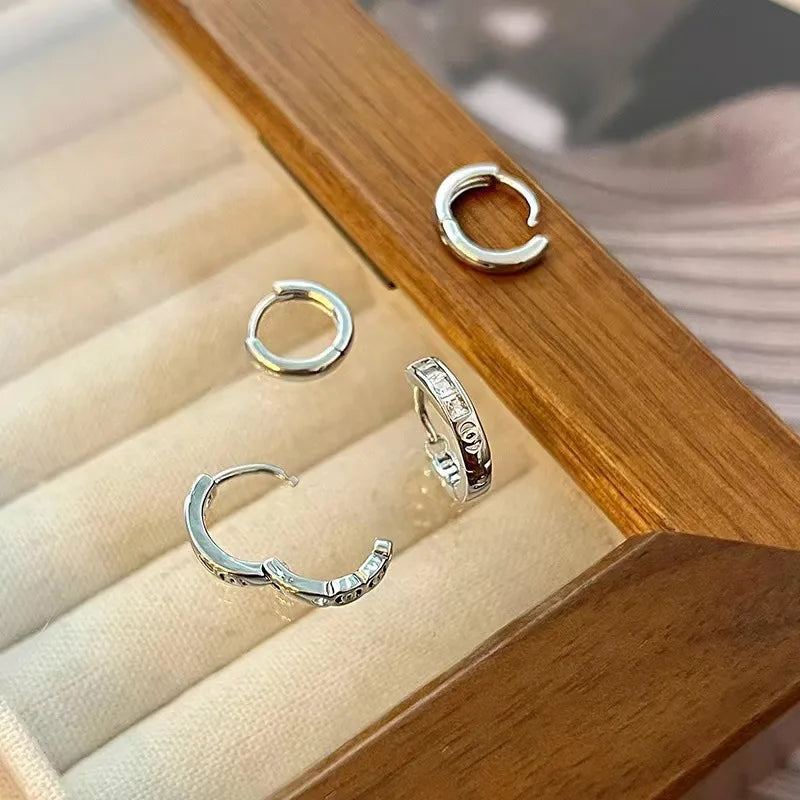 Modern Style Round Plating Copper Zircon Earrings
