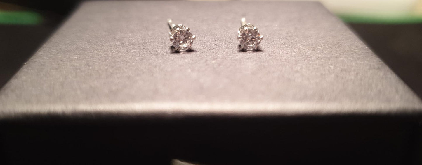 Shiny Hollow Out Inlay Copper Artificial Diamond 14K Gold Plated 16K Gold Plated Ear Studs