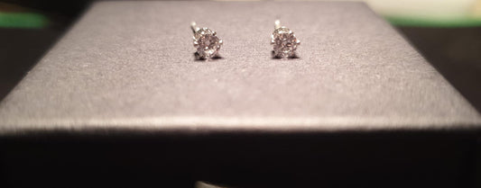 Shiny Hollow Out Inlay Copper Artificial Diamond 14K Gold Plated 16K Gold Plated Ear Studs