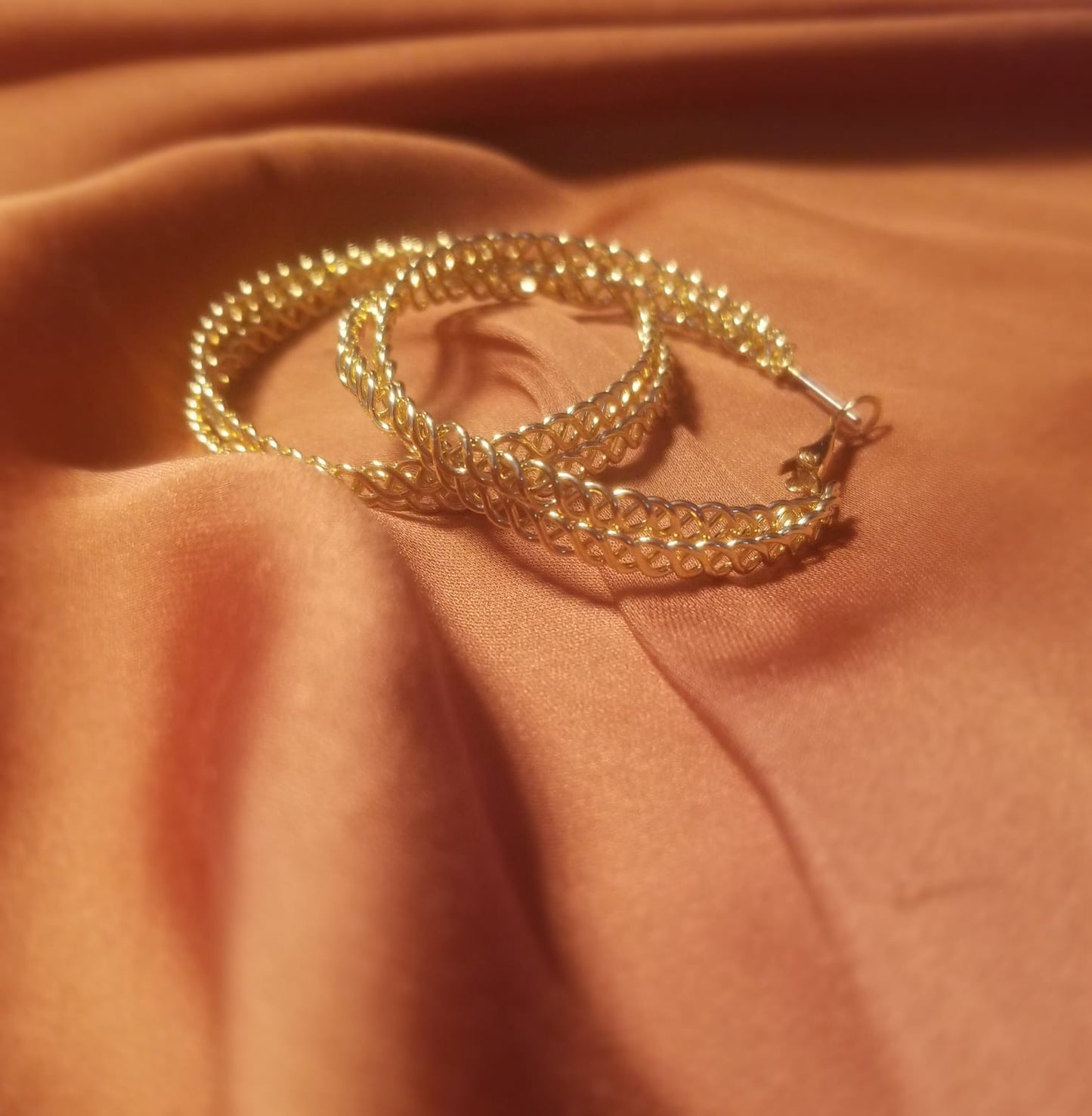 1 Pair Retro Geometric Metal Women's Hoop Earrings