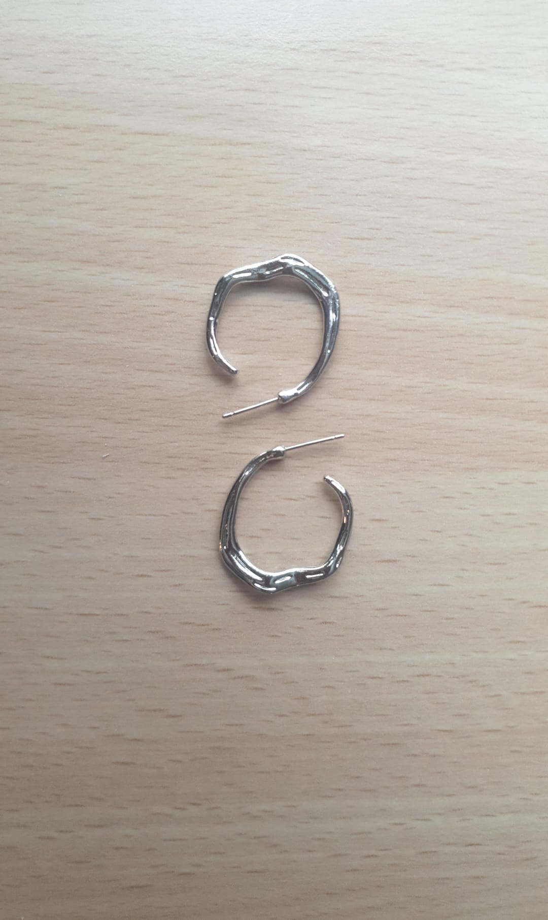 Cool Style Spice Girl's Silver irregular concave and convex wave earrings