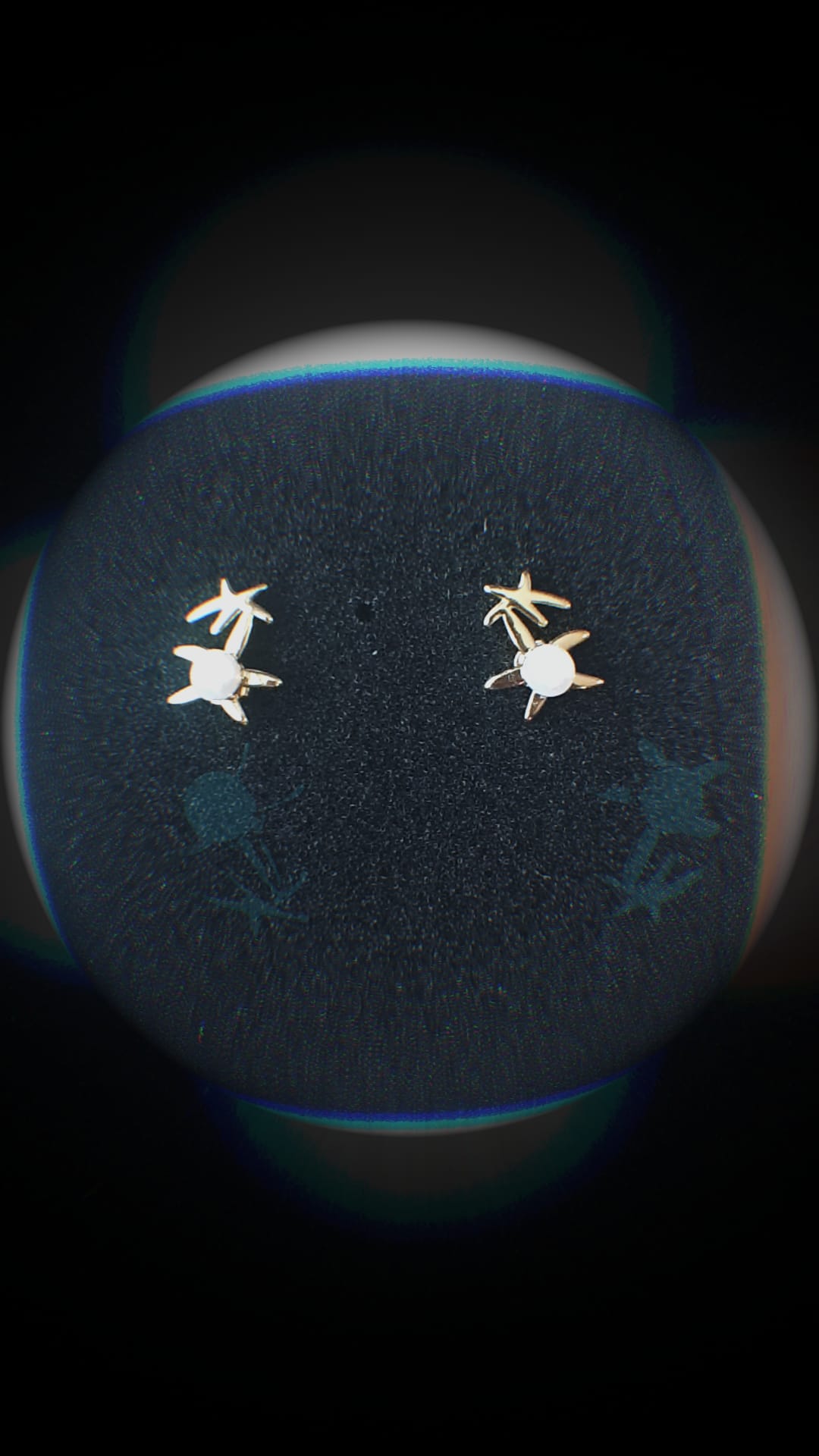 Style Casual Cute Ball on Stars Shape Polishing Hollow Out Inlay Copper Acrylic Pearl Zircon 18K Gold Plated Ear Studs