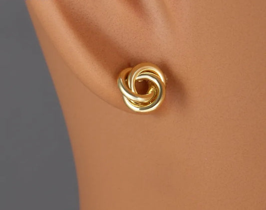 Simple Style Geometric Round Inlay Copper Artificial Gemstones 18K Gold Plated Ear Studs
