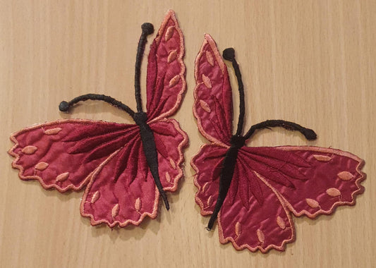 Vibrant Colour -Mahroon- Butterfly Embroidered 13x10 cm Sew-On Glue-On Appliqué Patch (Copy)