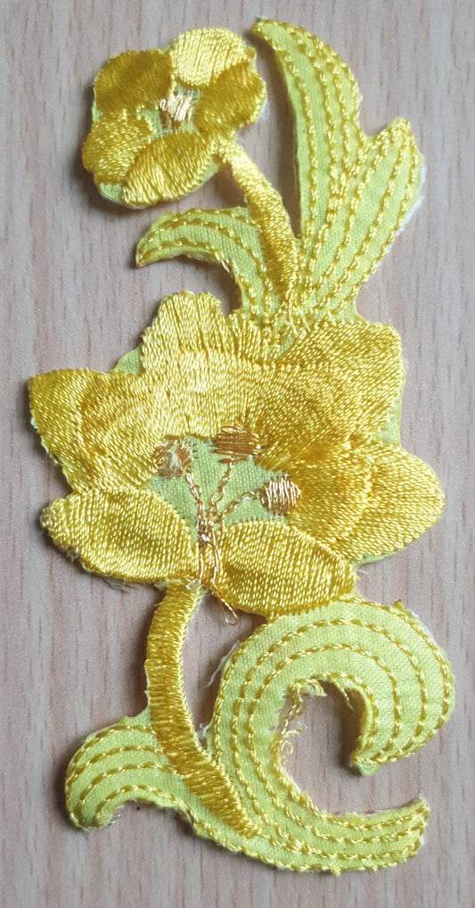 DIY Craft Yellow Flower Single Embroidered