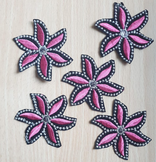 DIY Craft Purple Flower Single Embroidered