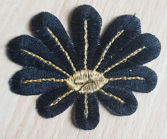 DIY Craft Black Flower Single Embroidered