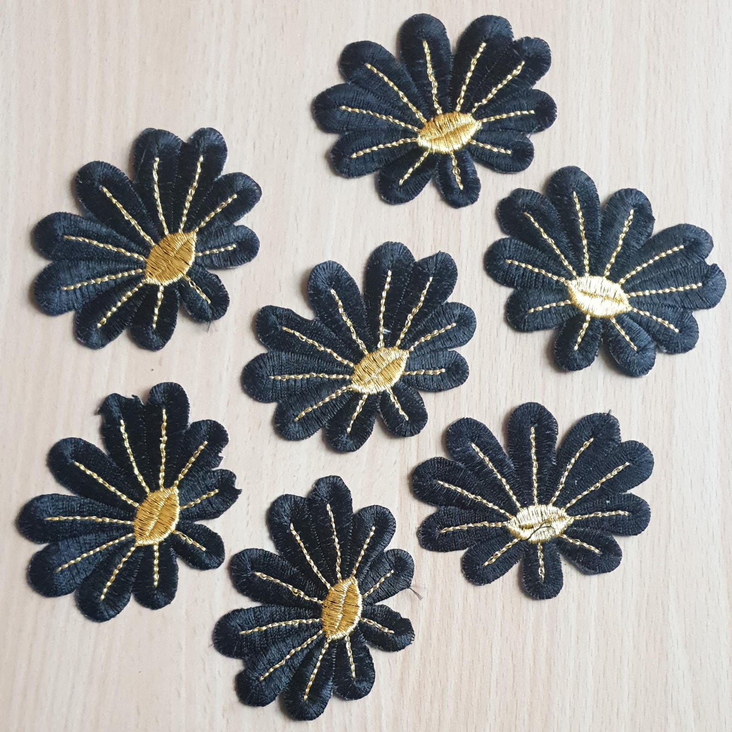 DIY Craft Black Flower Single Embroidered