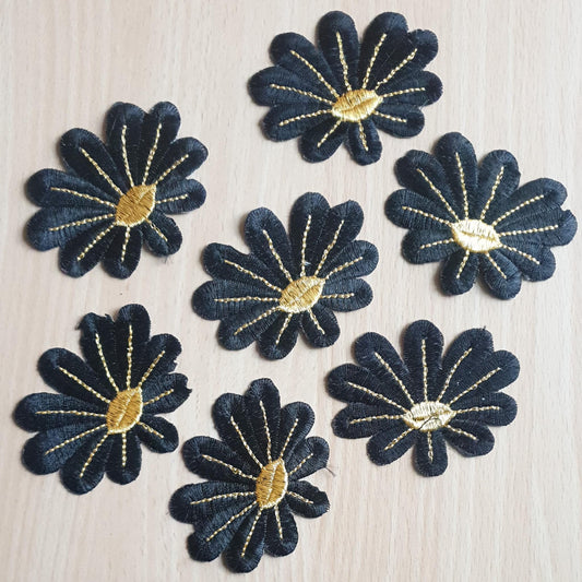 DIY Craft Black Flower Single Embroidered