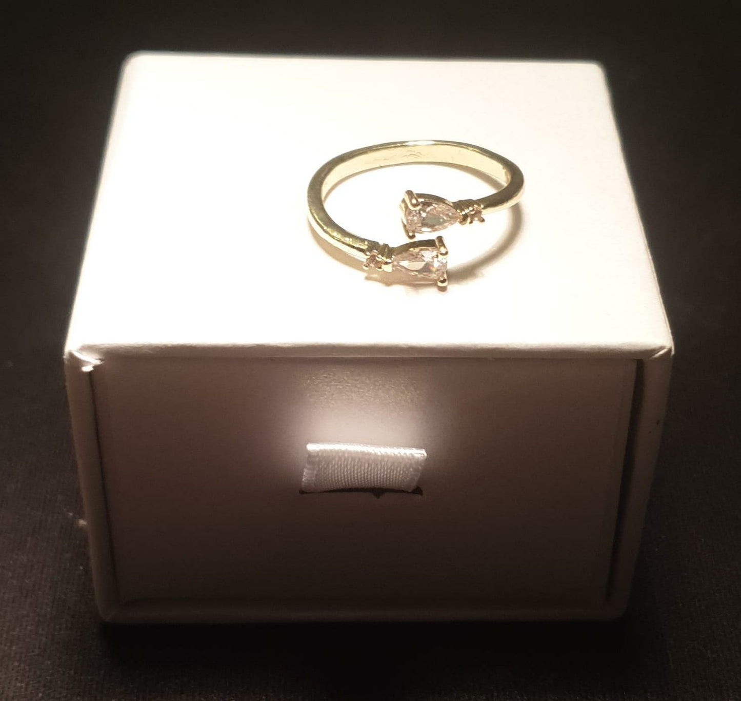 Fashion Geometric Bow Knot Copper Rings Inlay Zircon Copper Rings