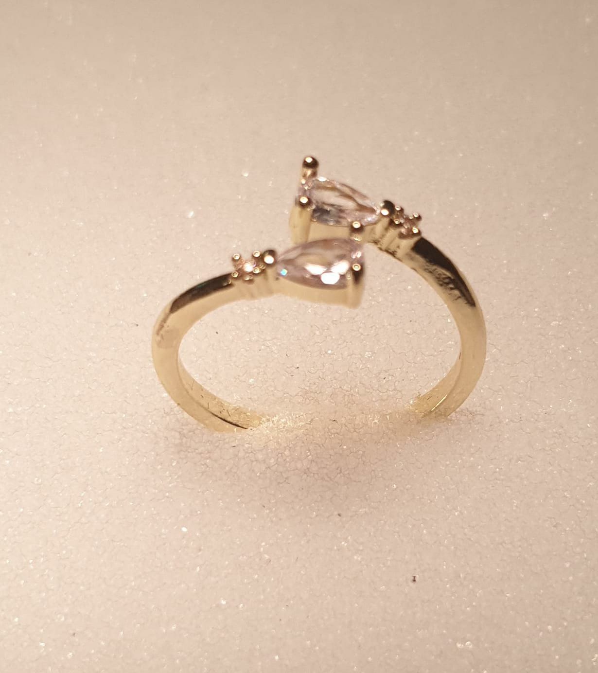 Fashion Geometric Bow Knot Copper Rings Inlay Zircon Copper Rings
