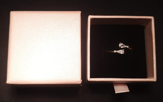 Fashion Geometric Bow Knot Copper Rings Inlay Zircon Copper Rings