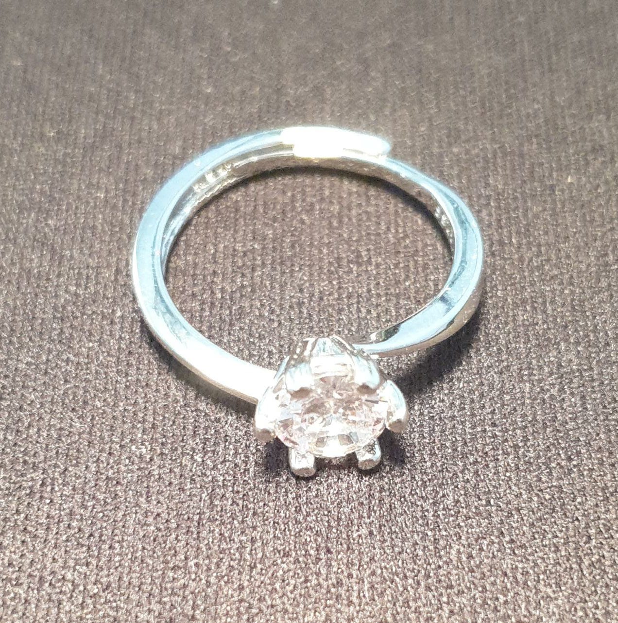 Simple Style Round Copper Inlay Zircon Rings