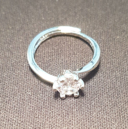 Simple Style Round Copper Inlay Zircon Rings