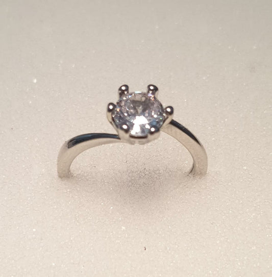 Simple Style Round Copper Inlay Zircon Rings