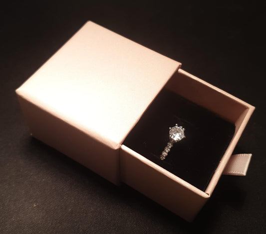Simple Style Round Copper Inlay Zircon Rings
