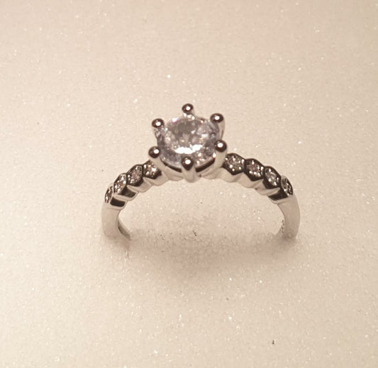 Simple Style Round Copper Inlay Zircon Rings