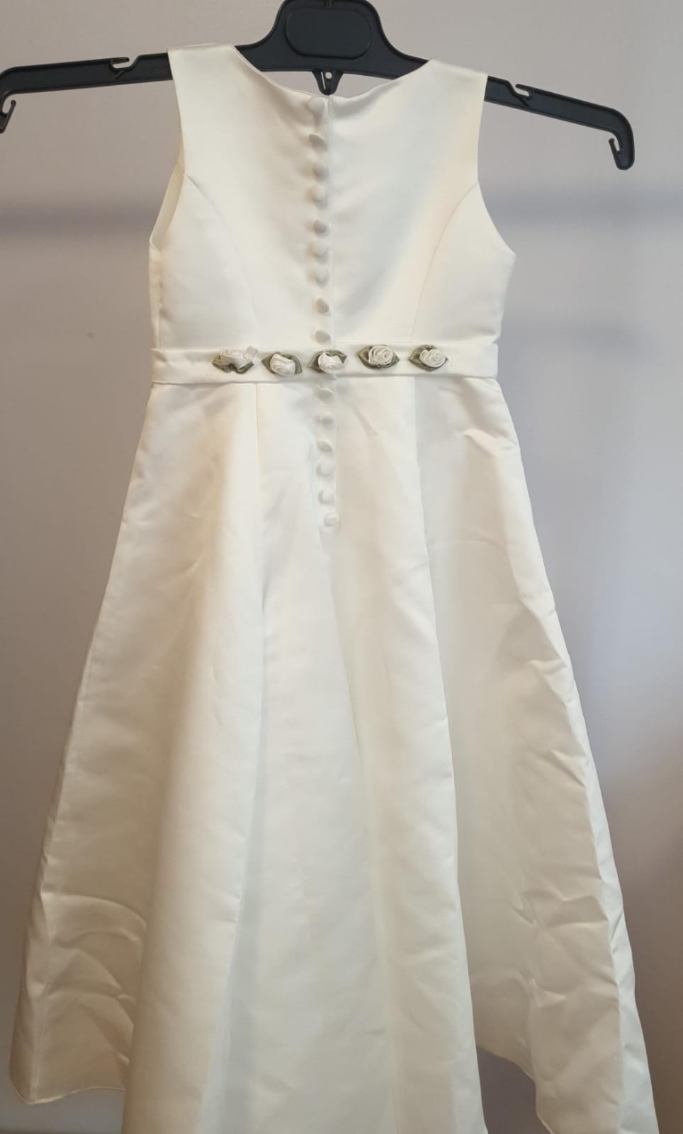 White Baby Dress Green Flowers
