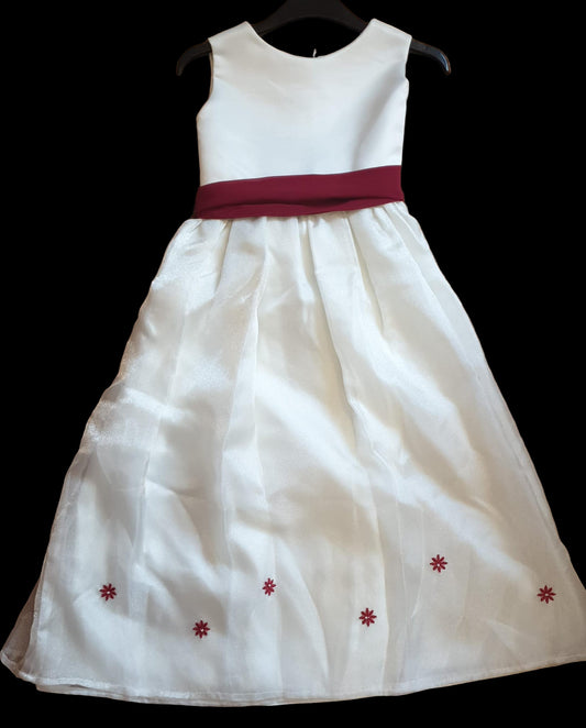 White Baby Dress Red Ribbon