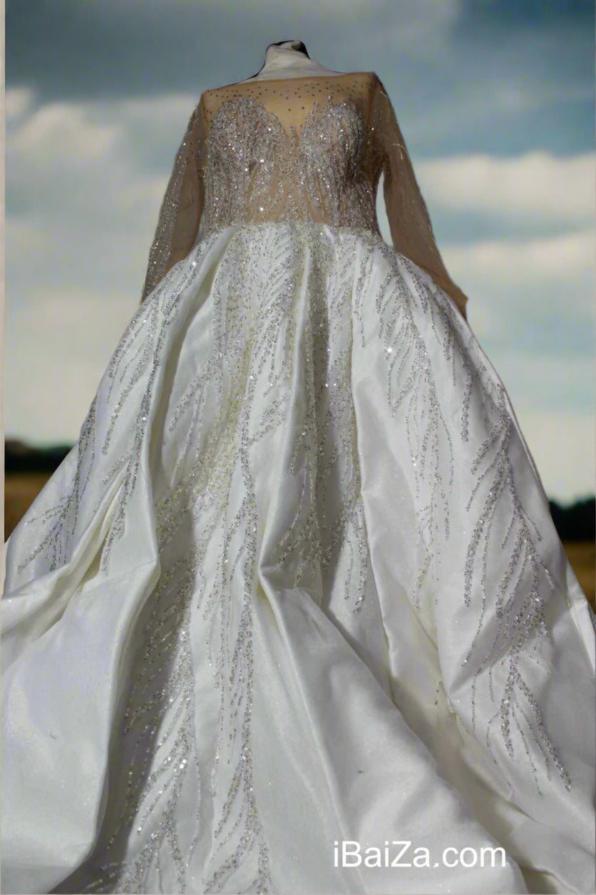 Slik Satin White Bridal dress