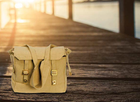 Canvas Web Pack Shoulder Bag - Beige